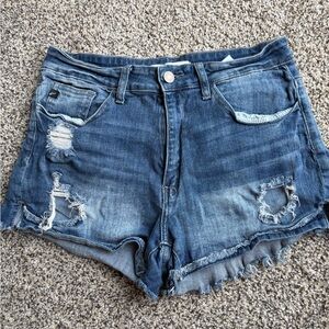 KanCan Blue Distressed Jean Shorts